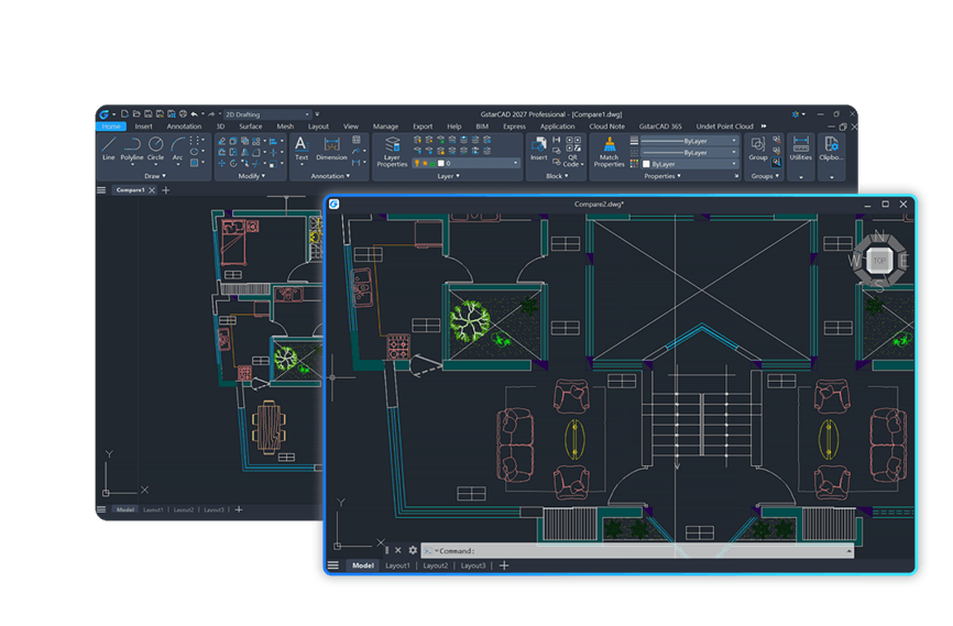 Floating Drawing Windows - GstarCAD 2027